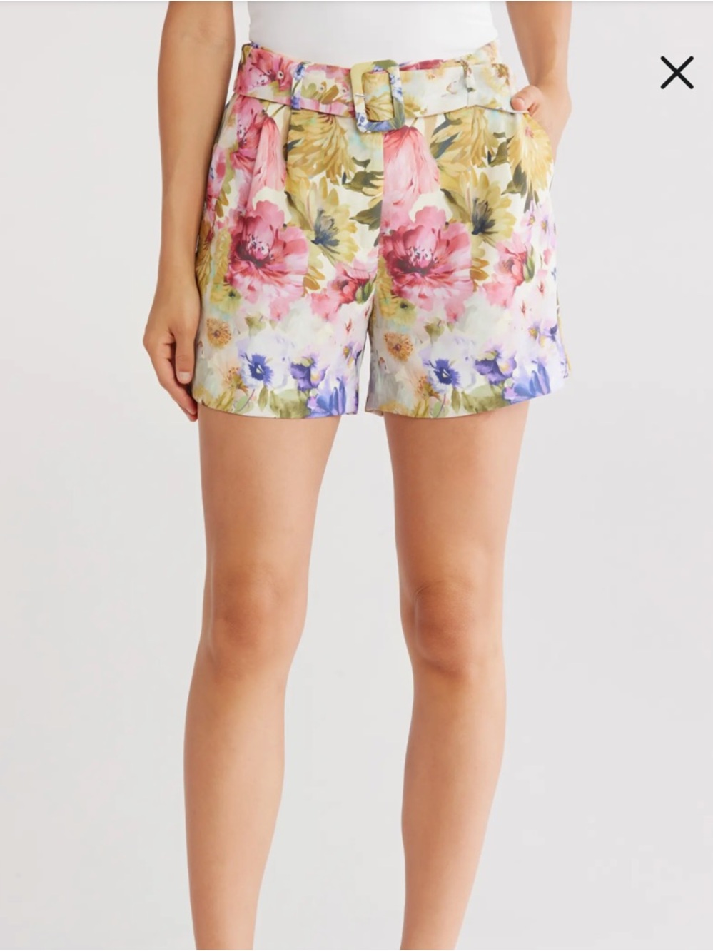 NWOT Jason Wu Floral Belted High Waist Shorts size 8